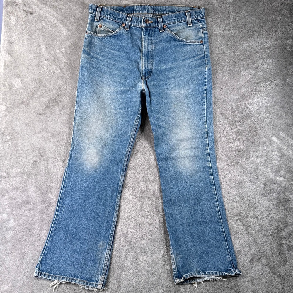 Levi's 517 Jeans Men 38x30 (Fits 35x29) Blue Bootcut Orange Tab Vtg Denim